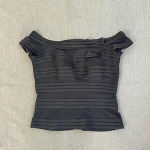 JS Collections Black Off-Shoulder Blouse